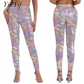 Pantaloni strânși creion Pantaloni pentru petrecere Festival de muzică Raves Jazz Street Pole Dance Leggings Costum de spectacol