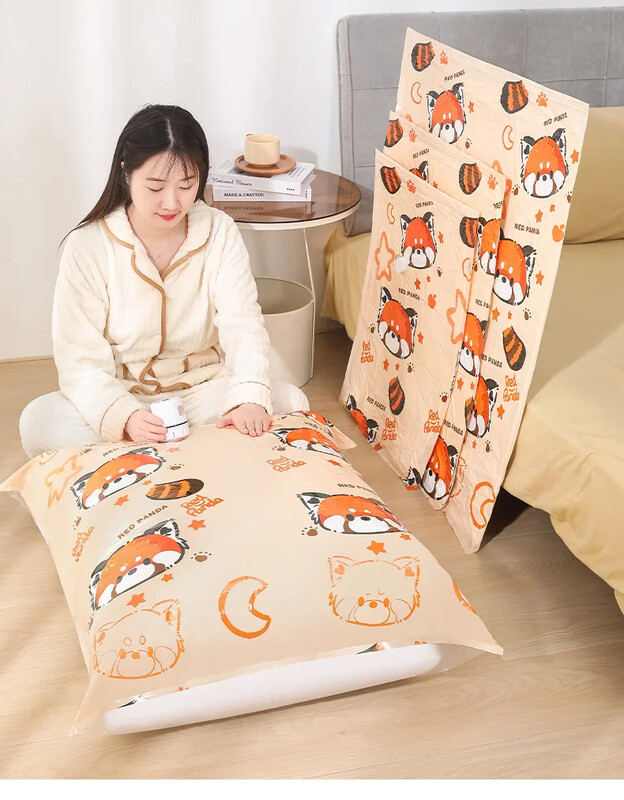 Vakuuma glabāšanas somas, gultas piederumiem, spilveni, dvielis, drēbju vietas taupīšanas ceļojumu soma, ar rokas elektrisko sūkni, vakuuma maisiņu iepakojums