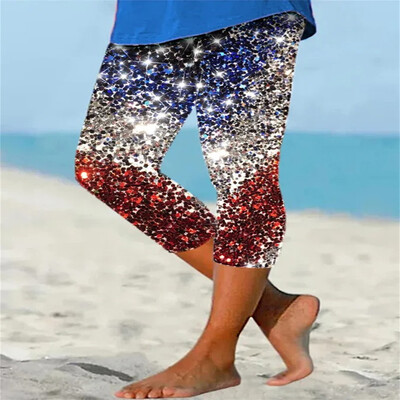 Ljetne tajice s flora printom Ženska ulična odjeća Ženske hlače Seksi hlače za jogu Y2k hlače Push up tajice za fitness Elastične kapri hlače