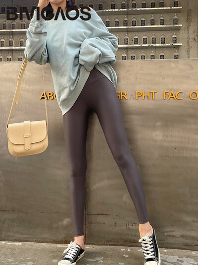 BIVIGAOS jauni vasaras plānas ledus zīda režģa tekstūras legingi ar augstu vidukli Sieviešu slaidi, cieši pieguļoši elastīgi ikdienas sporta legingi