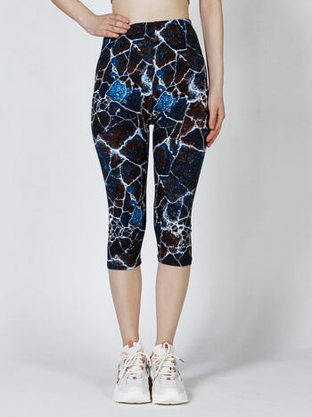 CUHAKCI Summer Digital Printing Cropped Παντελόνι Μαλακό ελαστικό Casual Sports Yoga Capri Γυναικεία Ρούχα Κολάν Dropshipping