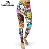 NADANBAO Ženske komične tajice Tajice s crtanim motivima Visoko rastezljive tajice za djevojke Punk Rock Leggin hlače Večernja klupska odjeća Novo