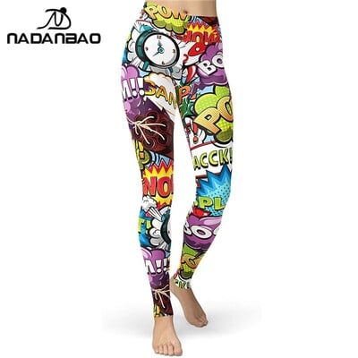 NADANBAO sieviešu komiksu legingi karikatūra ar apdruku Leggins High Stretch Girls legings punk rock leggin bikses vakara kluba apģērbs jauns