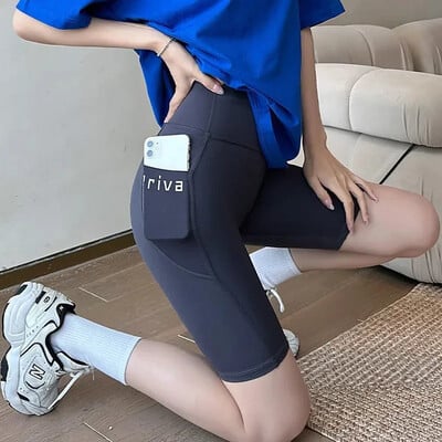 Ljetne ženske Shark kratke hlače s džepom Visoki struk Tanke kratke hlače za vanjske aktivnosti Jogging Hodanje Push Up Butt Joga kratke hlače za teretanu