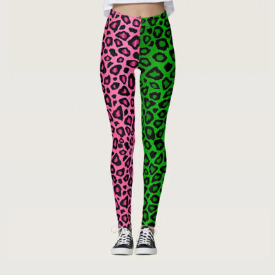 Imprimeu sexy cu imprimeu leopard, care se potrivește cu imprimeu, strâns, elastic, talie elastică, jambiere casual confortabile pentru femei primăvară/vară