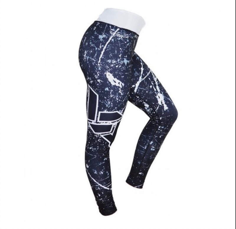 Primăvară/vară imprimeu geometric de bază pentru fitness alergare sport Pantaloni yoga jambiere