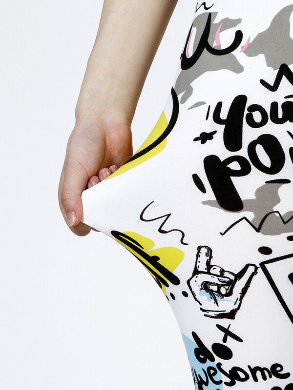 CUHAKCI vasaras baltā dzeltenā burtu apdruka Apgrieztas bikses Mīkstas elastīgas ikdienas Kapri sporta joga sieviešu apģērbi fitnesa legingi