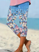 Ženske ljetne tajice s visokim strukom, uske hlače s modnim printom, ženske udobne ležerne hlače sa sedam hlača
