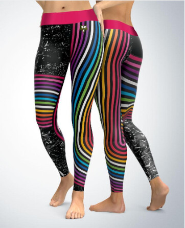 Jambiere curcubeu pentru femei Leggings subțiri și slabi Imprimare 3D Sport Primăvara vară Alergare Sală de sport Pantaloni elastici Pantaloni