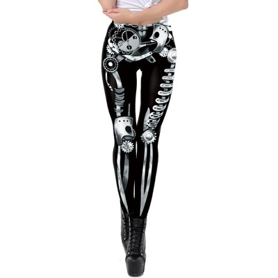 VIP MOOD Täiskasvanutele Steampunk Skelett Retuusid Seiklus Halloween Peopüksid Suvised Naised Seksikad kitsad püksid Tänavarõivad alt