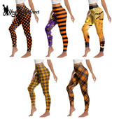 [Tu esi mans noslēpums] Helovīna ballīte Sieviešu strīpām apdrukāti legingi Stretch Athletic Push Up Fitness Augsts viduklis treniņam Jogas bikses