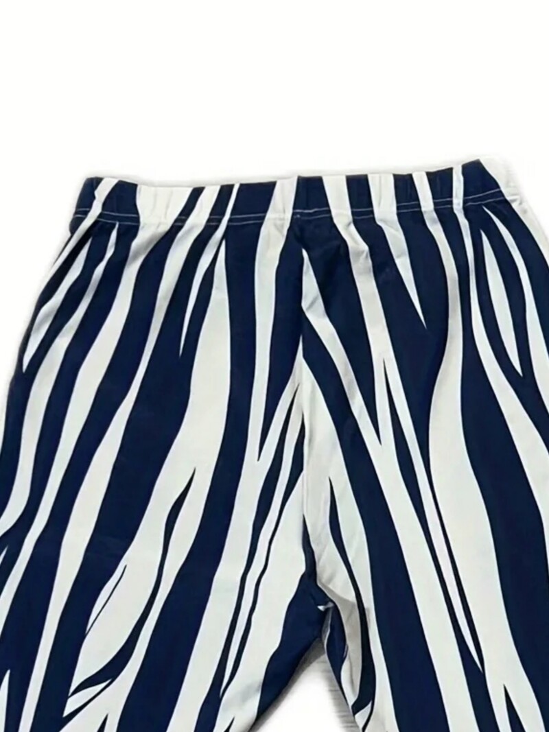 Ženske ljetne uske kratke hlače za plažu na zebraste pruge, praznični stil, uske rastezljive kapri ležerne udobne hlače