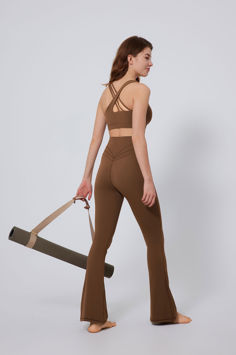 Ādai draudzīgs audums Modes, elpojošas, platas kājas ar augstu vidukli, vaļīgas jogas bikses sievietēm