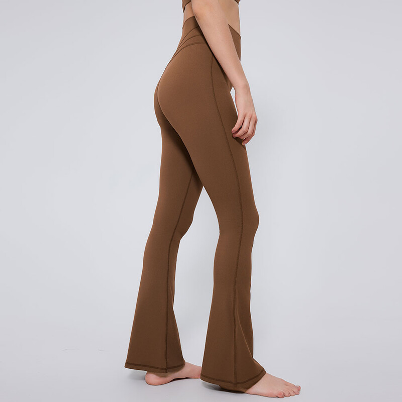 Ādai draudzīgs audums Modes, elpojošas, platas kājas ar augstu vidukli, vaļīgas jogas bikses sievietēm