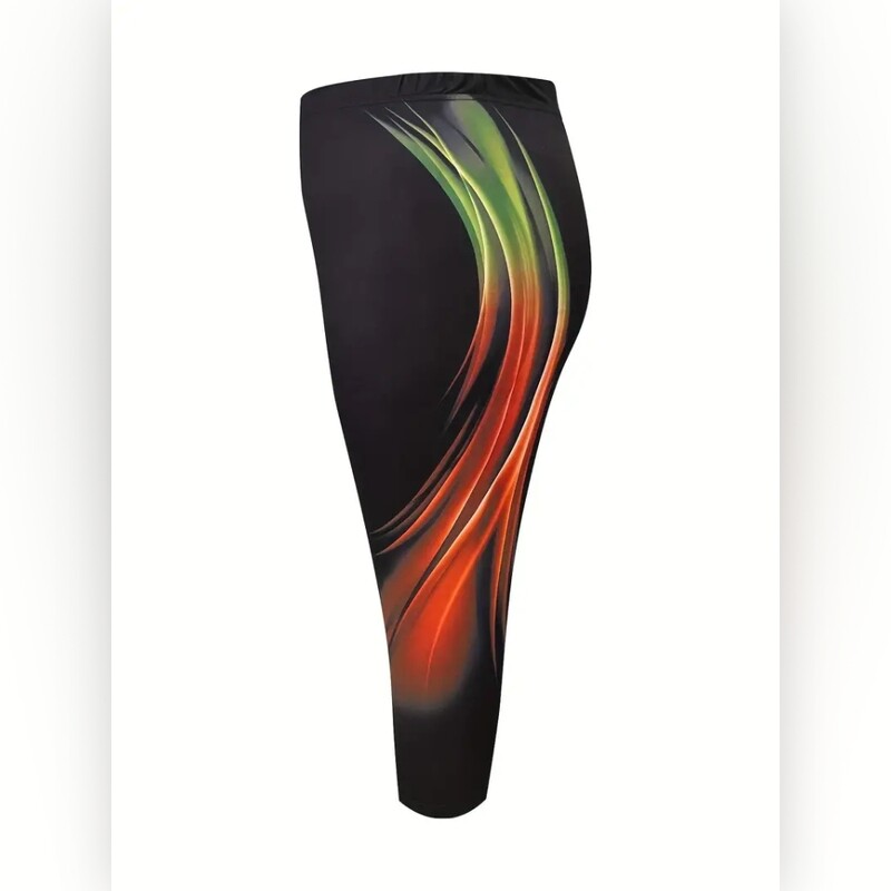 Ģeometriska telpa ar vieglu apdruku elastīga elastīga jostasvieta pieguļošas ikdienas legingi slaidas apgrieztas bikses sievietēm