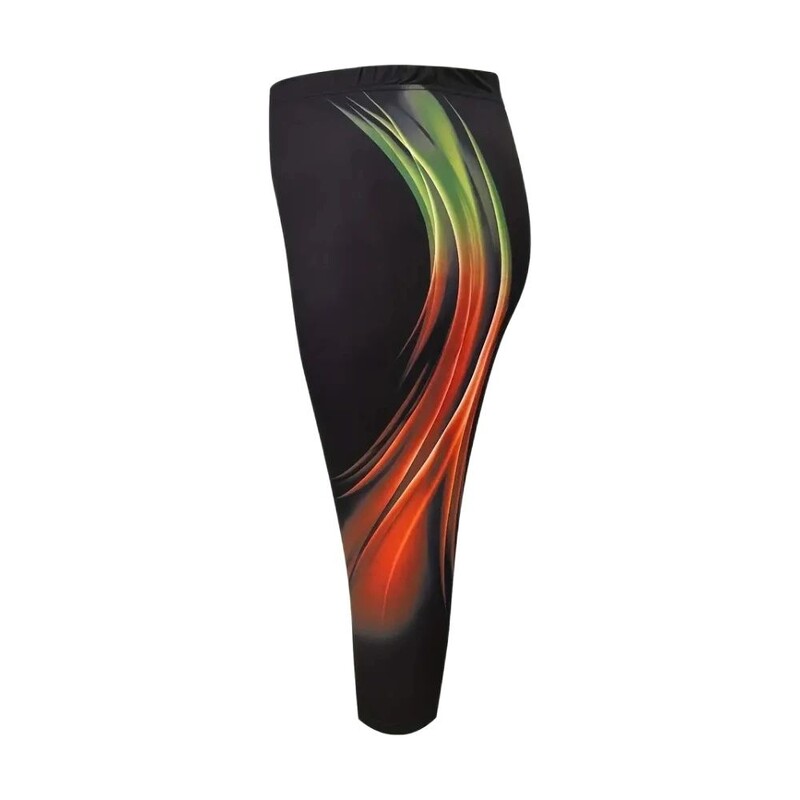 Ģeometriska telpa ar vieglu apdruku elastīga elastīga jostasvieta pieguļošas ikdienas legingi slaidas apgrieztas bikses sievietēm