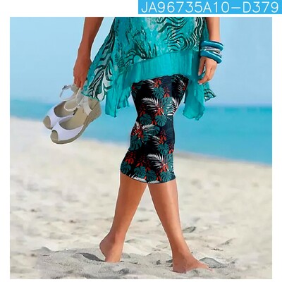 Ljetne retro hlače s cvjetnim printom Ulična odjeća Ženske Y2k hlače Hlače za plažu Ženske tajice Ležerne hlače za fitness Kapri odjeća