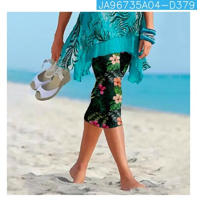 Ljetne retro hlače s cvjetnim printom Ulična odjeća Ženske Y2k hlače Hlače za plažu Ženske tajice Ležerne hlače za fitness Kapri odjeća