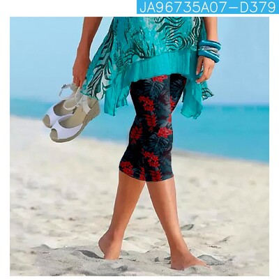 Ljetne retro hlače s cvjetnim printom Ulična odjeća Ženske Y2k hlače Hlače za plažu Ženske tajice Ležerne hlače za fitness Kapri odjeća