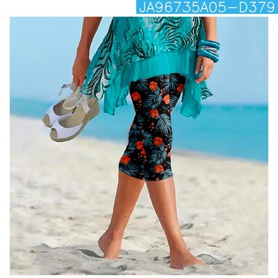 Ljetne retro hlače s cvjetnim printom Ulična odjeća Ženske Y2k hlače Hlače za plažu Ženske tajice Ležerne hlače za fitness Kapri odjeća