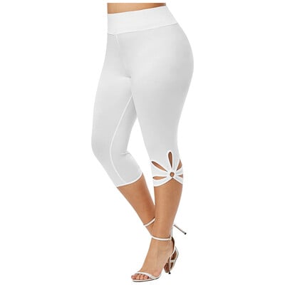 Jambiere sexy pentru femei, leggings de modă scobiți de vară, cu talie elastică, fără sudură, jambiere albe, casual, pantaloni scurti, pantaloni pentru femei