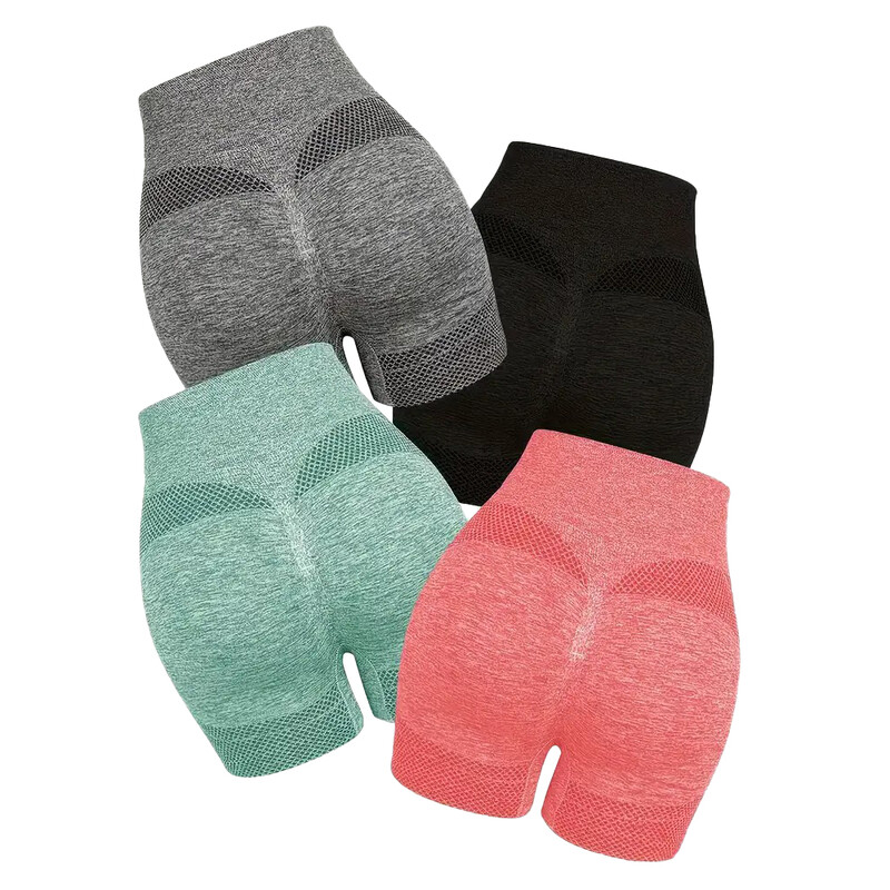 Sieviešu jogas šorti ar augstu vidukli, paceļams dibens, fitnesa trenažieru zāle, skriešana, seksīga persiku sēžamvieta, treniņš Fitness Sieviešu īsās bikses, sporta apģērbs