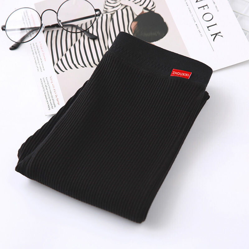 Rievoti legingi sievietēm, 2023. g. ar augstu vidukli, rudens, ziemas, silti, kokvilnas legingi, ikdienišķas vītnes 2 XL melnas bikses, seksīgas leggins