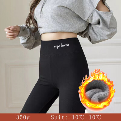 2024 Χειμερινό γυναικείο παντελόνι Θερμικό φλις χοντρό κολάν Ψηλόμεση με ραβδώσεις Γυναικεία μασίφ άνετα ζεστά ελαστικά κολάν