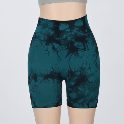 Tie Krāsa sieviešu šorti Bezšuvju stulpiņi ar augstu vidukli Augsti elastīgi seksīgi gurnus paceļoši jogas šorti pastaigu riteņbraukšanas sporta legingi