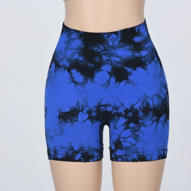 Tie Krāsa sieviešu šorti Bezšuvju stulpiņi ar augstu vidukli Augsti elastīgi seksīgi gurnus paceļoši jogas šorti pastaigu riteņbraukšanas sporta legingi