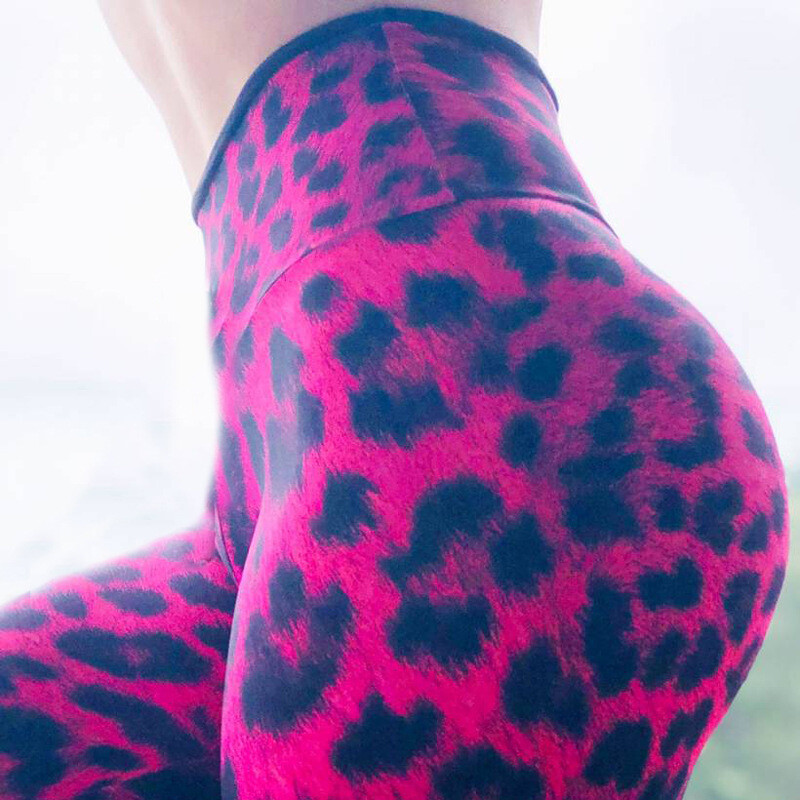 Ženske modne uske hlače s leopard printom za fitness, trčanje, joga hlače visokog struka, elastične, sportske tajice za vježbanje