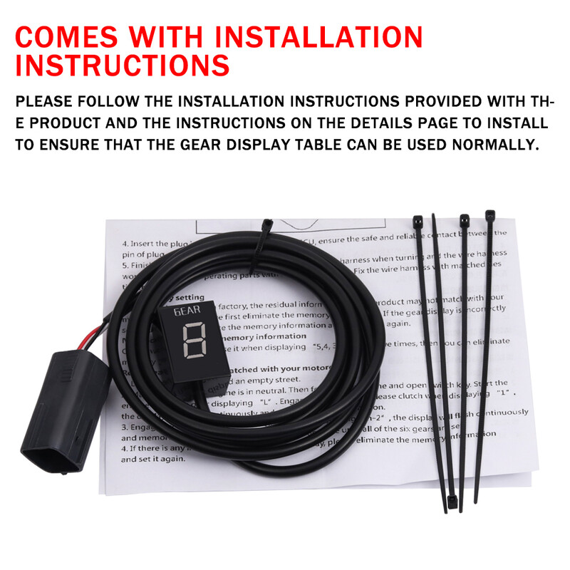 Pārnesumu displeja indikators Kawasaki Z1000 Z750 Z 750 2007 2008 2009 Motociklu piederumi Plug Direct Mount 1-6 ātrumu indikators