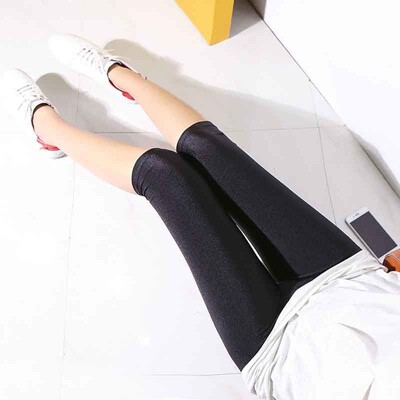 ženski ljetni kapri hlače do koljena ženski modni jednobojni crno sivi uski olovka kratke hlače jarko sjajne kratke hlače kapri