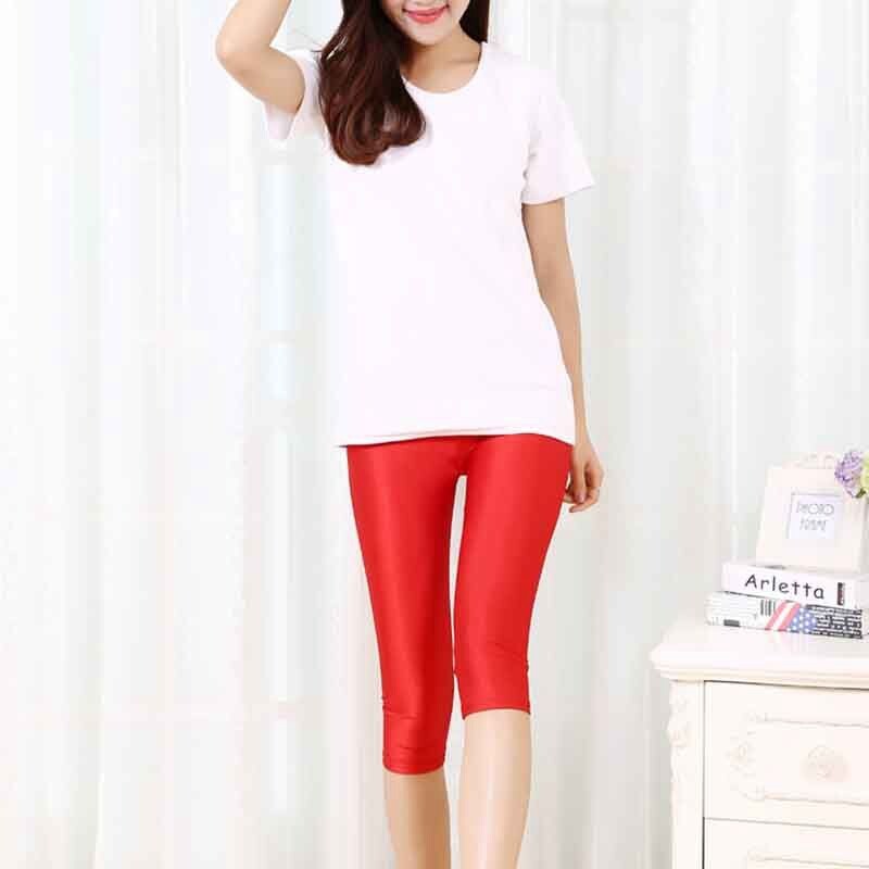 ženski ljetni kapri hlače do koljena ženski modni jednobojni crno sivi uski olovka kratke hlače jarko sjajne kratke hlače kapri