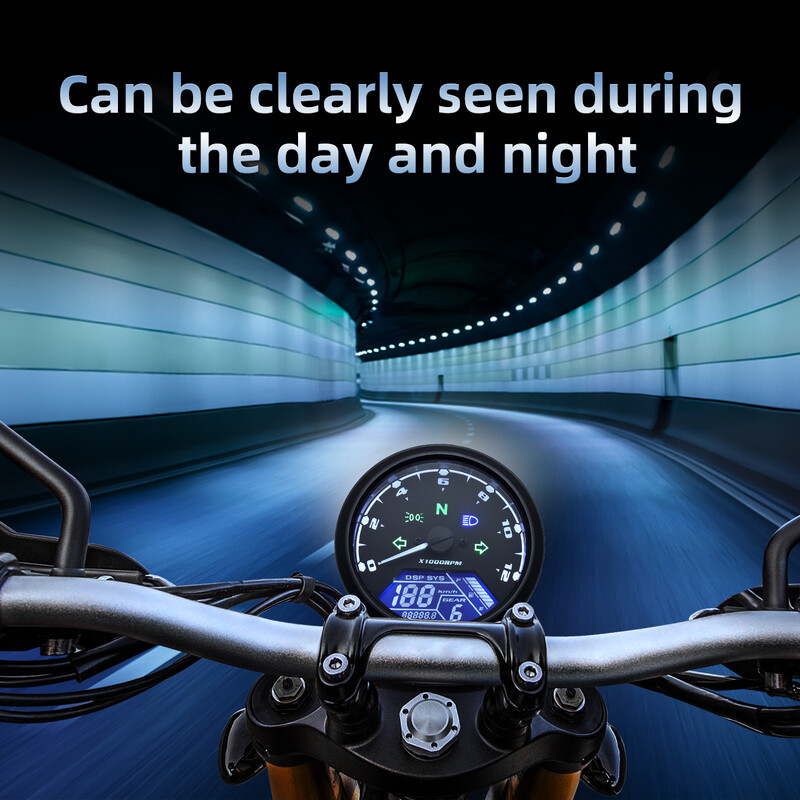 Contor de viteză universal pentru motociclete Contor de parcurs digital cu indicator de viteză 12000 kmh/mph Contor de oră Tahometru pentru Honda Yamaha