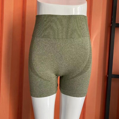 Bezšuvju Jogas šorti Sieviešu Masīvi Fitnesa Šorti ar augstu vidukli, Gūžas Lifting Trenažieru zāle Brīvdabas Riteņbraukšana Mode Plāni Elastīgi Sporta Legingi