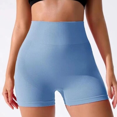Bezšuvju Jogas šorti Sieviešu Masīvi Fitnesa Šorti ar augstu vidukli, Gūžas Lifting Trenažieru zāle Brīvdabas Riteņbraukšana Mode Plāni Elastīgi Sporta Legingi