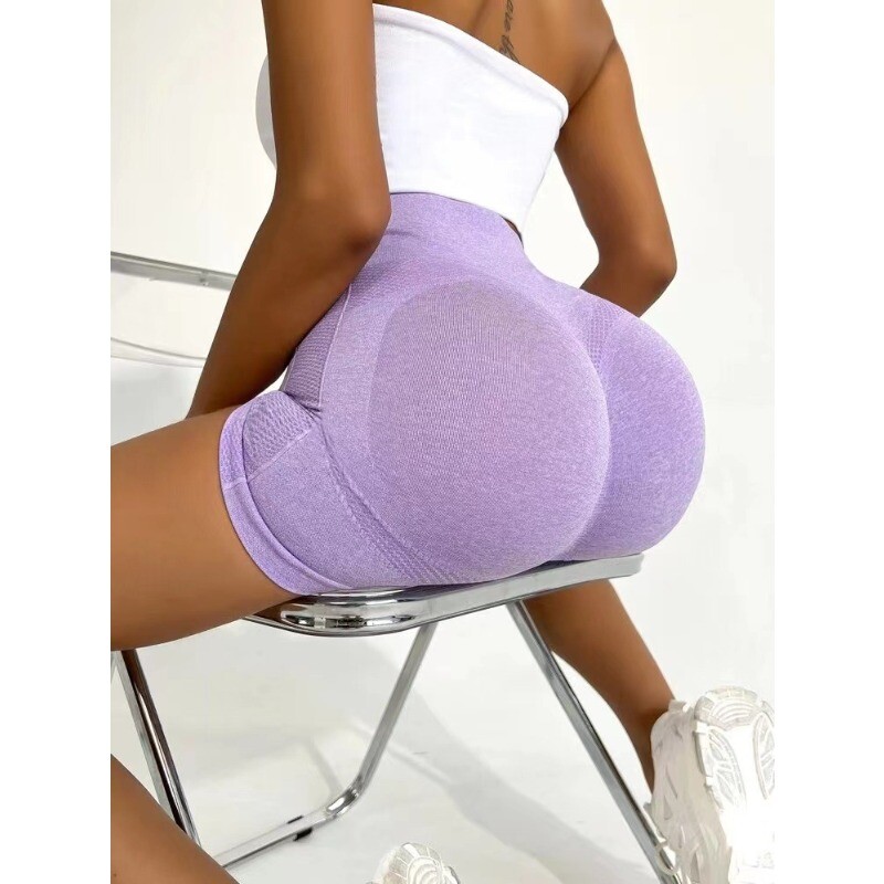 Bezšuvju Jogas šorti Sieviešu Masīvi Fitnesa Šorti ar augstu vidukli, Gūžas Lifting Trenažieru zāle Brīvdabas Riteņbraukšana Mode Plāni Elastīgi Sporta Legingi