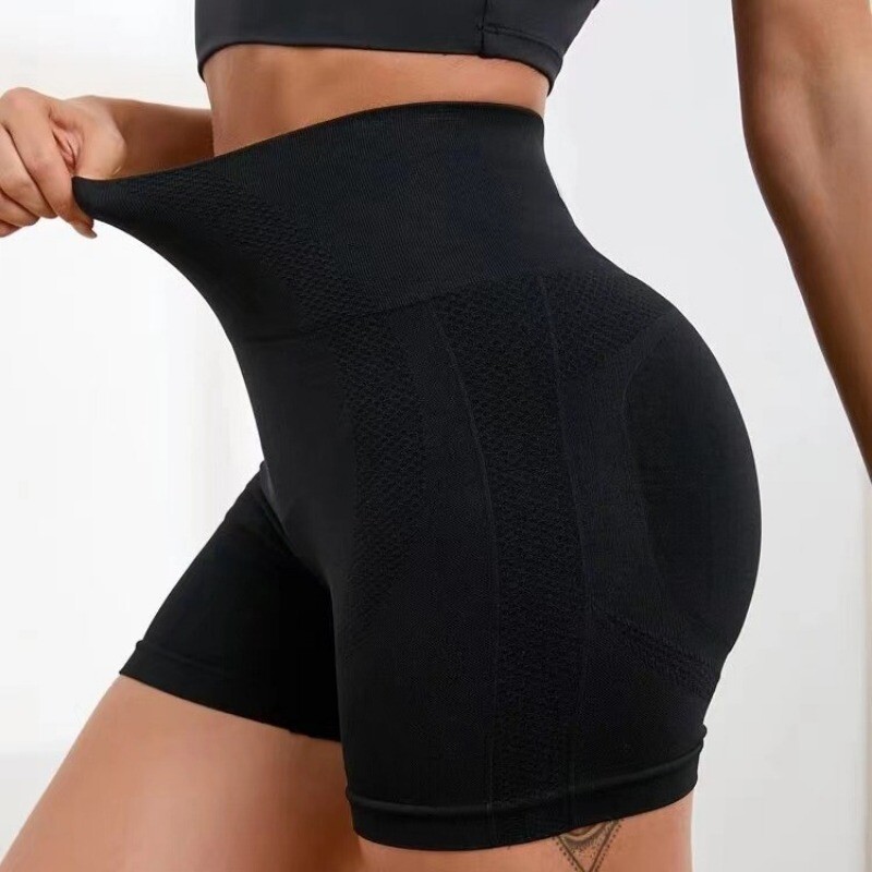 Bezšuvju Jogas šorti Sieviešu Masīvi Fitnesa Šorti ar augstu vidukli, Gūžas Lifting Trenažieru zāle Brīvdabas Riteņbraukšana Mode Plāni Elastīgi Sporta Legingi