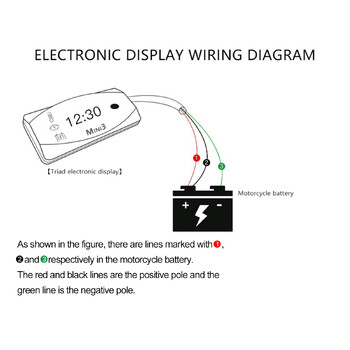 Мотоциклет DC 6V-30V 3 в 1 Цифров часовник + Термометър + Волтметър за напрежение IP67 Водоустойчив тестер Батерия Moniter Gauge