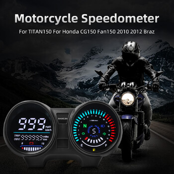 Скоростомер Guage за мотоциклет Цифрово табло LED волтметър RPM за TITAN 150 За Honda CG150 Fan150 2010 2012 Бразилия