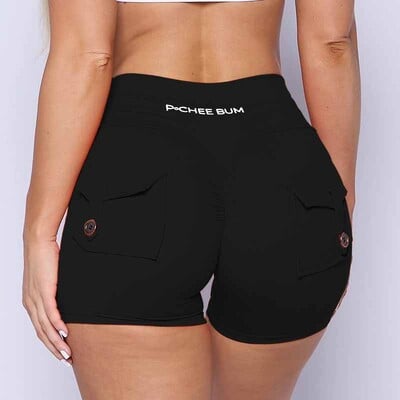 Pchee Bum Women Pocket Scrunch Butt Shorts Push Up Gym Sports Shorts Legging For Women Hip Booty Shorts Дамски панталони