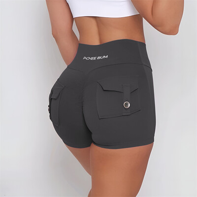 Pchee Bum Pantaloni scurți pentru femei Pocket Scrunch Butt Pantaloni scurți pentru sport de gimnastică Legging pentru femei Pantaloni scurți pentru femei Pantaloni pentru femei