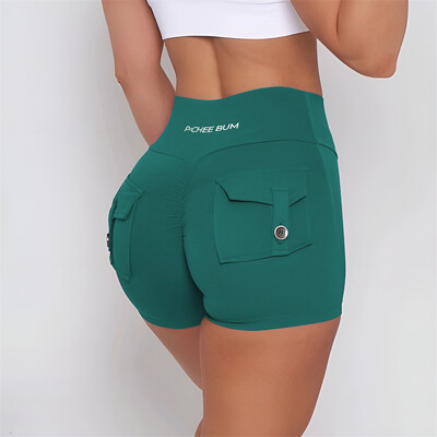 Pchee Bum Pantaloni scurți pentru femei Pocket Scrunch Butt Pantaloni scurți pentru sport de gimnastică Legging pentru femei Pantaloni scurți pentru femei Pantaloni pentru femei