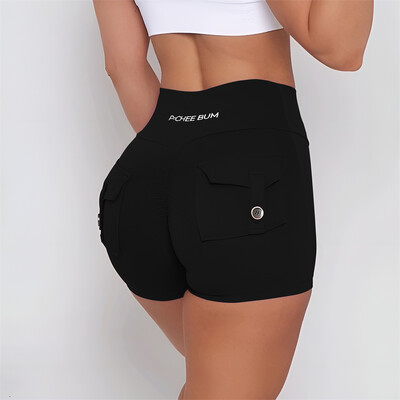 Pchee Bum Pantaloni scurți pentru femei Pocket Scrunch Butt Pantaloni scurți pentru sport de gimnastică Legging pentru femei Pantaloni scurți pentru femei Pantaloni pentru femei