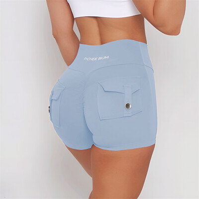 Pchee Bum Pantaloni scurți pentru femei Pocket Scrunch Butt Pantaloni scurți pentru sport de gimnastică Legging pentru femei Pantaloni scurți pentru femei Pantaloni pentru femei