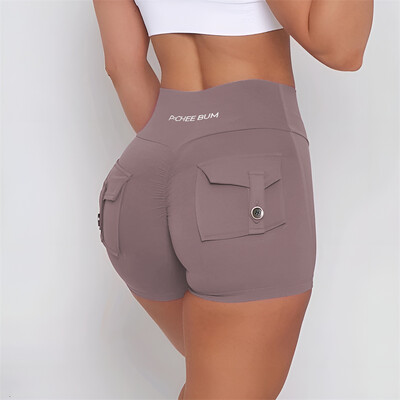 Pchee Bum Pantaloni scurți pentru femei Pocket Scrunch Butt Pantaloni scurți pentru sport de gimnastică Legging pentru femei Pantaloni scurți pentru femei Pantaloni pentru femei