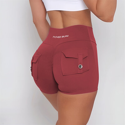 Pchee Bum Pantaloni scurți pentru femei Pocket Scrunch Butt Pantaloni scurți pentru sport de gimnastică Legging pentru femei Pantaloni scurți pentru femei Pantaloni pentru femei