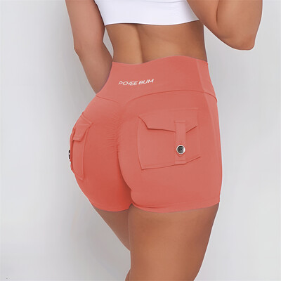 Pchee Bum Pantaloni scurți pentru femei Pocket Scrunch Butt Pantaloni scurți pentru sport de gimnastică Legging pentru femei Pantaloni scurți pentru femei Pantaloni pentru femei