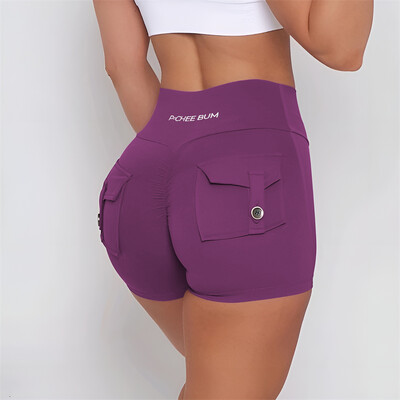 Pchee Bum Pantaloni scurți pentru femei Pocket Scrunch Butt Pantaloni scurți pentru sport de gimnastică Legging pentru femei Pantaloni scurți pentru femei Pantaloni pentru femei